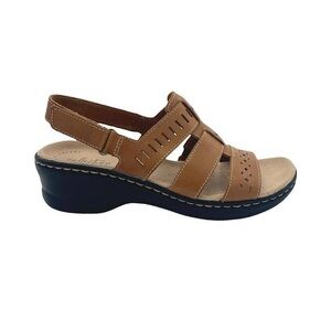 New Clarks Collection Tan Brown Lexi Qwin Sandals 12